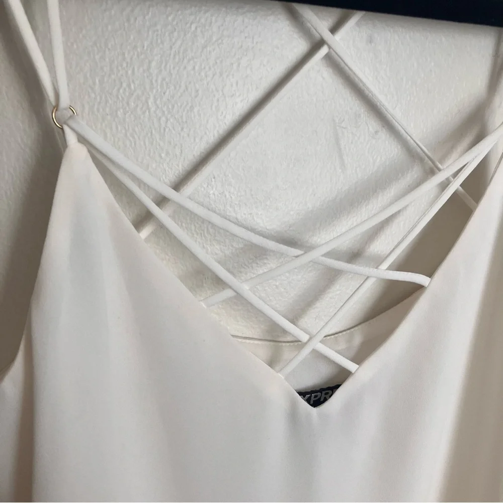 Express Cream Tank Top with Strappy Design - Picture 3 of 8